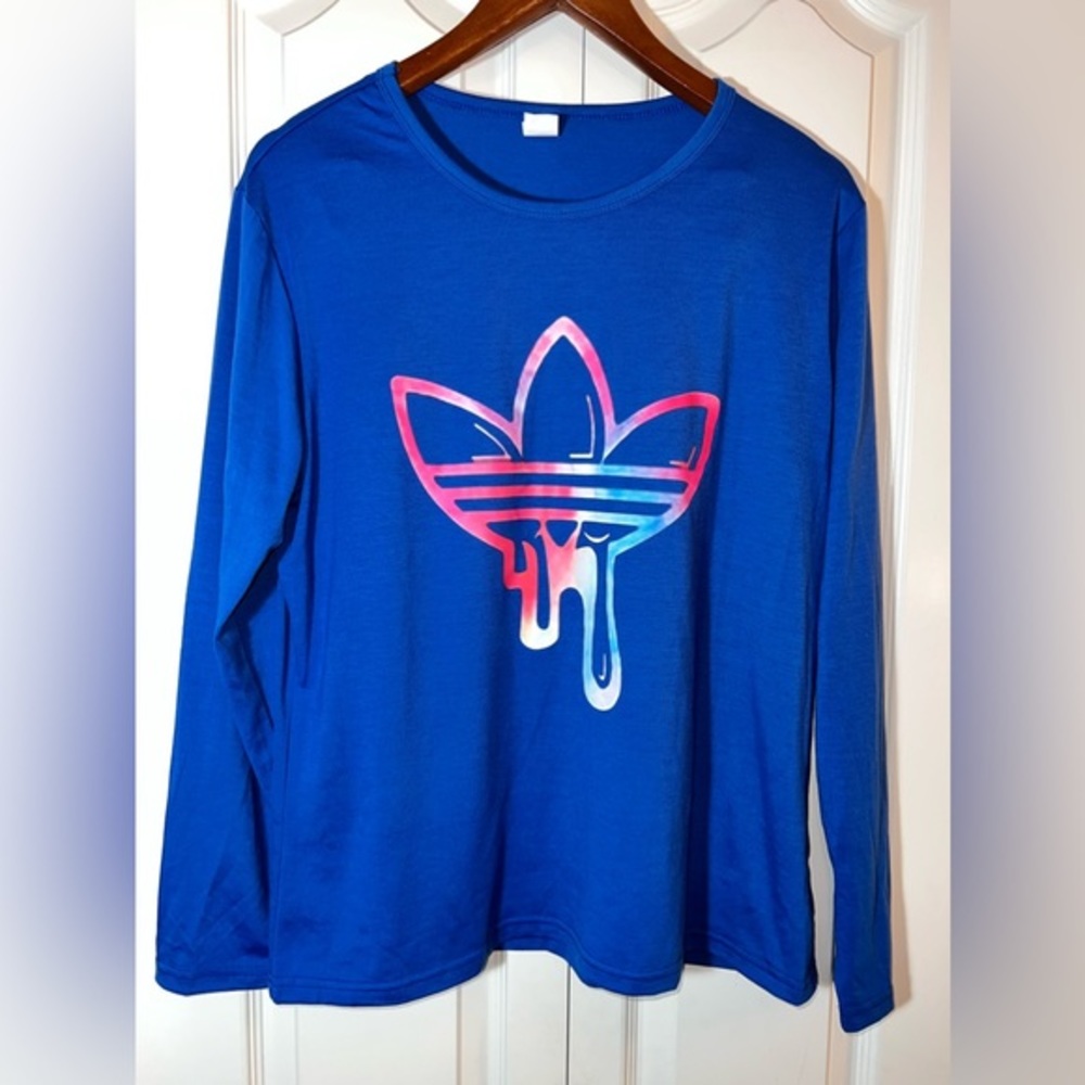 Dripping Three Stripe Logo.  Royal Blue. NWOT. Size 2XL